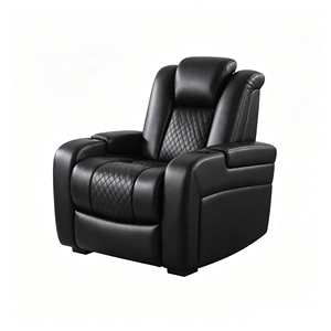 Sofá Reclinable Chesterfield de Cuero Multifuncional Moderno con Portavasos y Almacenamiento Oculto para Comodidad y Estilo en la Habitación de Huéspedes - Product Image 5