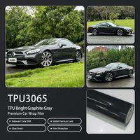 Film de protection TPU gris graphite brillant, anti-jaunissement, installation humide, épaisseur 7,5 MIL, qualité américaine, pour toutes voitures