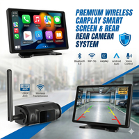 Autoradio portable 8 pouces avec CarPlay sans fil, Android Auto, caméra embarquée, caméra de recul sans fil IR, aide au stationnement