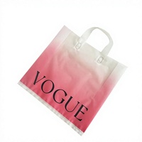 Sac fourre-tout en plastique dégradé givré réutilisable avec impression de logo pour l'emballage de vêtements et de cadeaux