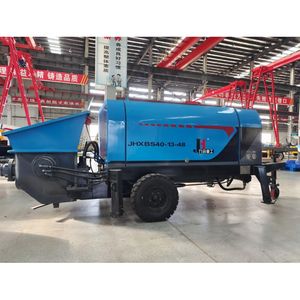 Bomba de Hormigón Eléctrica de Piedra Fina JIUHE Marca XBS30, Bomba de Hormigón Pequeña con Remolque - Product Image 1