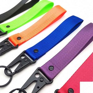 Llavero de mosquetón personalizado de zinc duradero con correa tejida y clip de nariz de águila sin logo - Soporte promocional multifunción para llaves de coche - Product Image 2