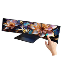 Moniteur LCD portable à triple écran de 14.0 pouces avec trois écrans Moniteurs d'ordinateur LCD avec plusieurs ports pour ordinateur portable