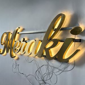 ป้ายไฟ Halo แบบมีไฟ LED สีขาวอบอุ่น ตัวอักษรโลหะเรืองแสง สำหรับฉากหลังงานแต่งงาน ร้านสปา ร้านค้าแบรนด์หรู - Product Image 2