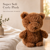 Ours en peluche bouclé 20 cm, super doux, en peluche courte, pour machine à griffes, cadeau de mariage, présentation en magasin