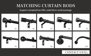 Rideaux occultants courts gris ARODDY W46 x L54 pouces, 2 panneaux, avec œillets, rideaux thermiques et tringle à rideaux - Product Image 6