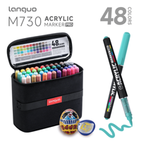 Ensemble de marqueurs acryliques professionnels 48 couleurs, haute couvrance, opaques, pour peinture sur roche, tissu, bricolage, artisanat, vente en gros