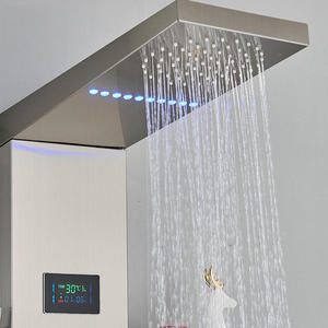 Luxury Single-Handle Wall-Mounted Stainless Steel Waterfall <strong>Shower</strong> <strong>Plate</strong> Multi-Function Rain Spray Pattern for Hotels Ceramic - Product Image 4