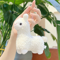 12CM lucu lembut Kawaii domba Alpaca gantungan kunci desain baru mewah boneka mainan hewan anak-anak hadiah tas paduan pesona Dekorasi liontin