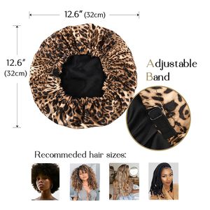 <span class=keywords><strong>Gorro</strong></span> de Satén QINGYAN al por Mayor, Diseño Personalizado, Ajustable, Doble Capa, Estampado de Leopardo Intenso, <span class=keywords><strong>Gorro</strong></span> <span class=keywords><strong>para</strong></span> <span class=keywords><strong>Dormir</strong></span> <span class=keywords><strong>para</strong></span> Mujeres con <span class=keywords><strong>Rizos</strong></span> Naturales - Product Image 2