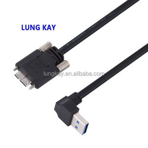 Câble USB 3.0 Micro-B à Micro-B à 90 degrés, 5 Gbit/s, avec verrouillage par vis et blindage tressé, pour extension d'ordinateur et transfert de données - Product Image 1