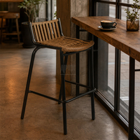 Chaise haute de bar moderne en aluminium et corde pour extérieur, tabouret de jardin pour villas, cafés, salons de thé, balcons
