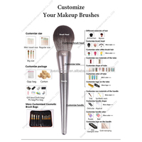 Manche en bois de haute qualité Kit de pinceaux de maquillage de luxe végétalien Marque privée Ensemble de pinceaux de maquillage cosmétique professionnel noir personnalisé