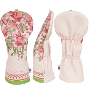 Housse de tête de club de golf en gros pour femmes, motif fleurs, broderie rose et verte, accessoires de golf - Product Image 4