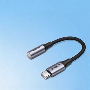<span class=keywords><strong>Adaptateur</strong></span> audio UGREEN USB-C mâle <span class=keywords><strong>vers</strong></span> <span class=keywords><strong>jack</strong></span> 3,5 mm femelle, convertisseur audio pour casque tressé pour smartphones et tablettes compatibles USB-C - Product Image 1