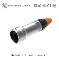 Connecteur d'alimentation étanche IP65 mâle et femelle Powercon avec verrouillage par poussoir, boîtier en zinc moulé sous pression, gaine en PVC PA6, anti-corrosion