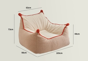 Fauteuil pouf individuel avec housse en peluche douce, siège confortable pour salon et chambre, design ergonomique, léger - Product Image 4