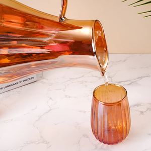 Home Kitchen Wholesale Glass Water Carafe 1500ml Glass Nordic Style Water <strong>Pitcher</strong> With Cups Set - Product Image 4