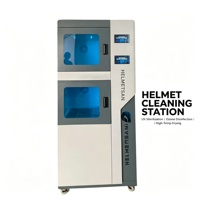 Nettoyeur de casques de sécurité électrique à double cabine en acier inoxydable, machine de nettoyage à sec entièrement automatique avec stérilisation in situ