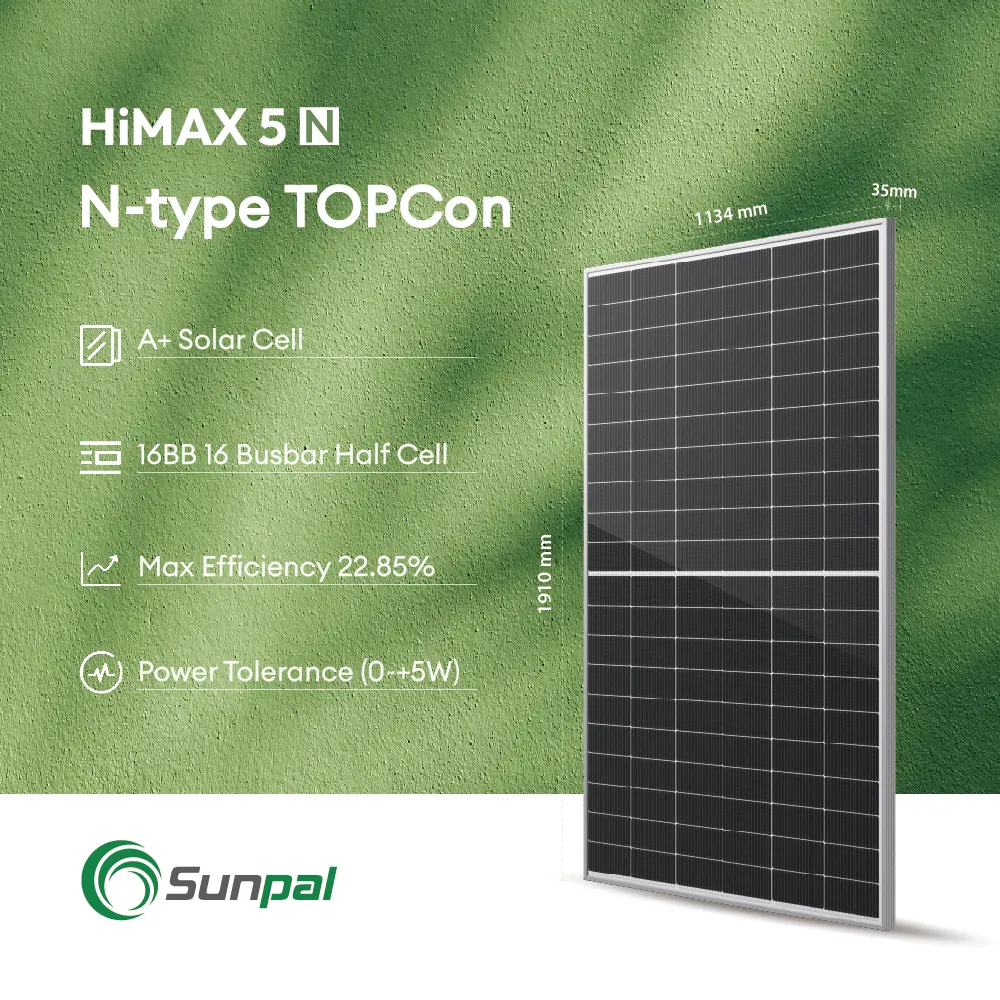 Sunpal 2024 New Monocrystalline Tấm pin mặt trời 400W 500W 600W hình dạng tùy chỉnh solor bảng điều chỉnh năng lượng nhà