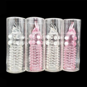 लोचदार स्पष्ट क्रिस्टल बिंदीदार कंडोम वाटरप्रूफ टैप पुरुष हस्तमैथुन सेक्स खिलौना - Product Image 4