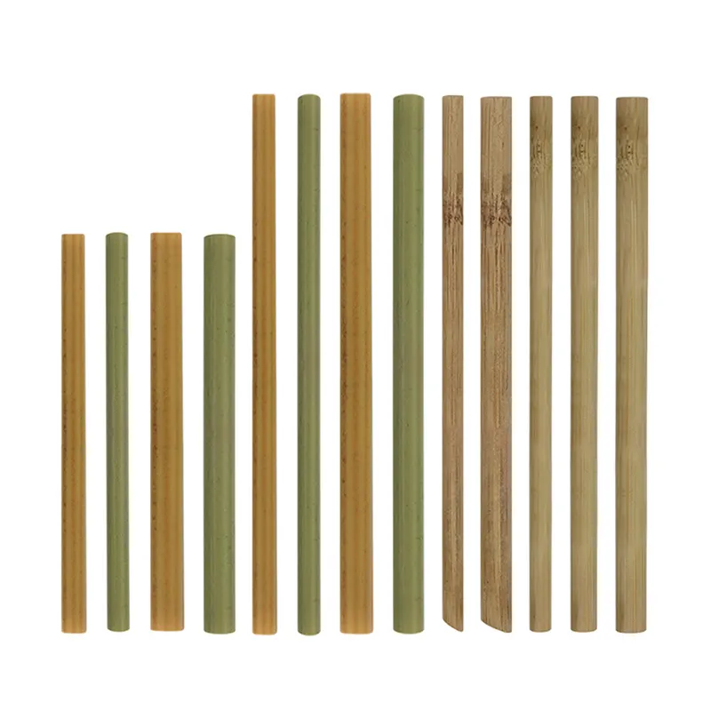 Großhandel Fabrik Custom Logo Umwelt freundliche biologisch abbaubare Einweg-Bambus-Trinkhalme mit Verpackung