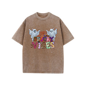 Halloween <span class=keywords><strong>Element</strong></span> DTF impreso hombres camisetas de manga corta creativa nueva letra dibujos animados impreso Unisex cuello redondo gota debería <span class=keywords><strong>camiseta</strong></span> - Product Image 6