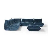 Set Sofa Togo Beludru Sudut Modular, Set Sofa Ruang Tamu Mebel Bentuk U Bagian