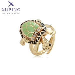 X000962556 Joyería XUPING Anillos <span class=keywords><strong>de</strong></span> Moda <span class=keywords><strong>de</strong></span> <span class=keywords><strong>Tortuga</strong></span> Verde Animal Chapados en Oro <span class=keywords><strong>de</strong></span> 14K - Product Image 1