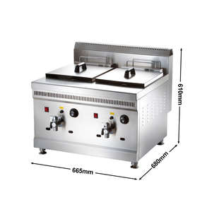<span class=keywords><strong>Friteuse</strong></span> à gaz commerciale en acier inoxydable 18L+18L pour poulet, avec thermostat, vente en gros - Product Image 3