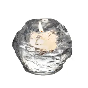 Круглый хрустальный стеклянный подсвечник DILU в виде снежного шара, ваза с шариками, свадебная банка для свечи для домашнего декора, центральный орнамент для свадьбы