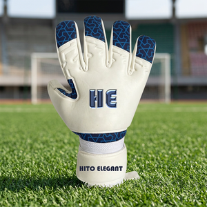 Gants de football personnalisés, gants de gardien de but professionnels en latex pur de qualité supérieure, design personnalisé, couleur bleu et blanc - Product Image 2