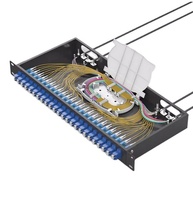 Equipo de telecomunicaciones de 19 pulgadas SC 24 puertos Distribución de fibra óptica panel de conexión de Marco ODF hecho en China