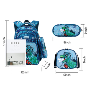 Zaino scolastico 3 in 1 Cusangel, blu, con dinosauro 3D, set da 3 pezzi per studenti, con borsa per il pranzo e <span class=keywords><strong>astuccio</strong></span> per la scuola primaria - Product Image 5