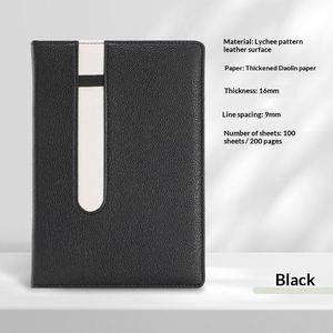 Wholesale Promotion PU Leather <b>A5</b> 20 Sheet Weekly Planner Notebook Personalized Letterpress Printed <b>Diary</b> Handmade Modern Black - Product Image 2
