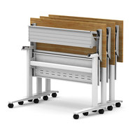 Table de formation robuste à plateau rabattable, bureau de conférence mobile pliable avec roulettes pour salle de séminaire, mobilier éducatif