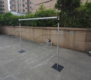 Kit de rideaux de fond de scène à double couche pour mariages, réglable de 6 à 20 pieds, avec structure en tuyaux et draperies - Product Image 2