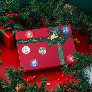 Christmas Stickers <b>Round</b> Self Adhesive Children Reward Stickers For Gift Wrapping Christmas Decorations - Product Image 2