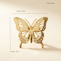 Broches de revers en acier inoxydable doré pour femmes, minimalistes, géométriques, papillon, fleur, animal, accessoires de décoration pour les vacances, vente en gros