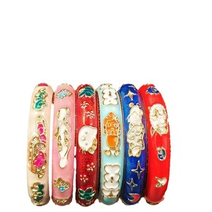 Ensemble de bracelets et joncs ethniques indiens en alliage d'argent tibétain, style vague cachemiri, pour filles, design rétro, origine Yiwu - Product Image 2
