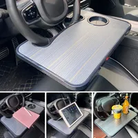 Plateau de volant de voiture ABS pour manger-travailler-chariot, boissons, nourriture, café, articles, support de bureau pour ordinateur portable, support de siège, table