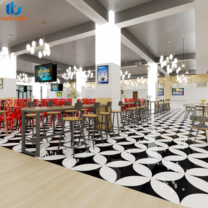 Nuevo Azulejo de Porcelana Floral Blanco y Negro Brillante 2026 de 800x800mm para Pisos Comerciales - Product Image 4