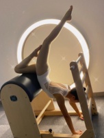 Escalera ajustable para Yoga, Pilates, ejercicio, barril, Fitness, gimnasio en casa, Base de madera para estiramiento, con plataforma acolchada