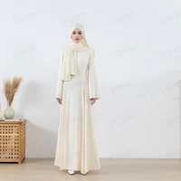 Robe maxi ample à manches larges et col rond pour femmes musulmanes, style classique et sobre, couleurs personnalisables, robe Abaya