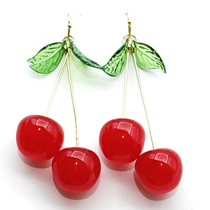 Phụ nữ thời trang Đèn Chùm Phong Cách Bông tai phóng đại hình học anh đào nhựa Studs - Product Image 1