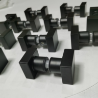 Poignées de porte carrées en verre noir mat de qualité supérieure pour salle de bain