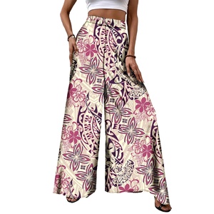 <span class=keywords><strong>Pantaloni</strong></span> da <span class=keywords><strong>Donna</strong></span> <span class=keywords><strong>con</strong></span> Stampa Tribale Samoana Polinesiana, <span class=keywords><strong>Vita</strong></span> Alta, Gamba Larga, Vestibilità Ampia, Taglie Forti - Product Image 1