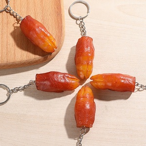 Giả 3D thực phẩm Keychain gà cánh 3D thăng hoa Keyring Túi Móc chìa Khóa Phụ Kiện Đảng mới lạ <span class=keywords><strong>Nugget</strong></span> gà chân Nhẫn - Product Image 5