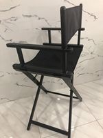 Nouvelle chaise de directeurs de maquilleur professionnel pliable noire de haute qualité