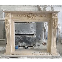 QUYANG colonne romaine moderne de luxe en granit sur pied, cheminée française, Surround, manteau en marbre, décoration de la maison